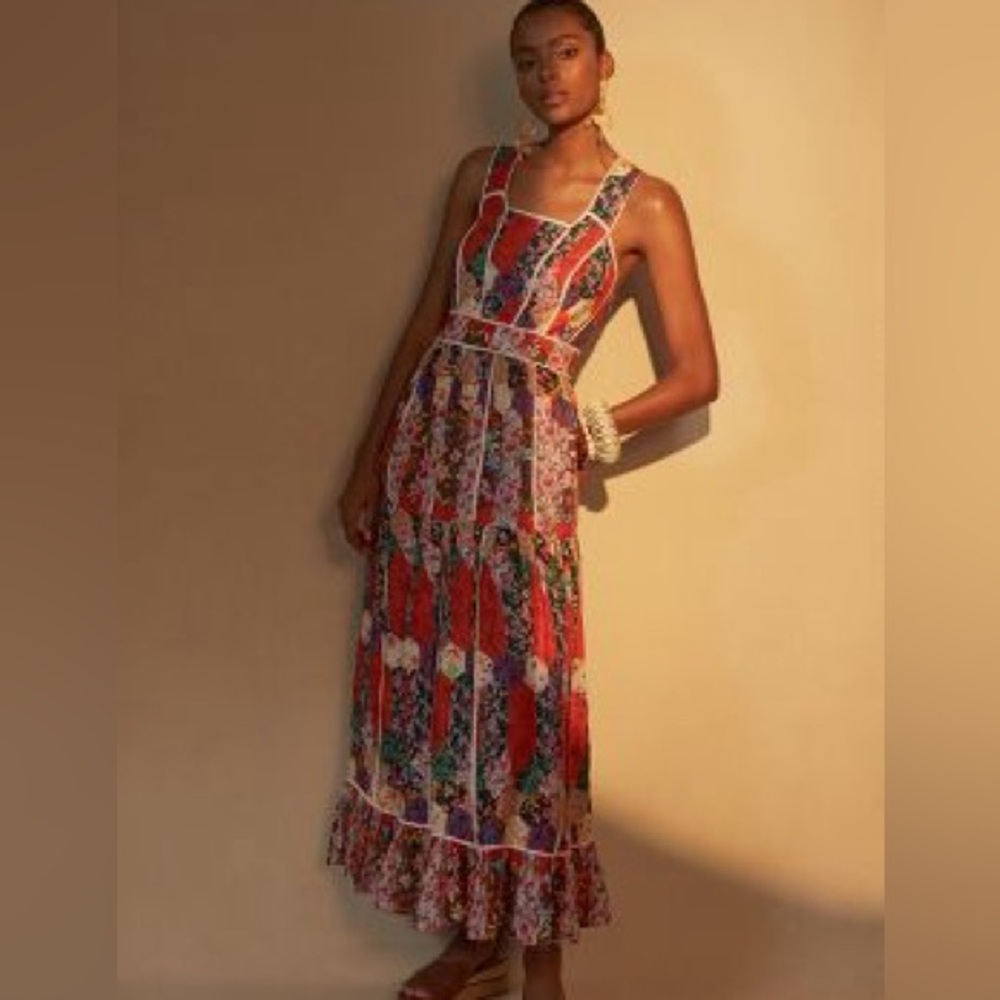 Anthropologie Square Neck Maxi Dress